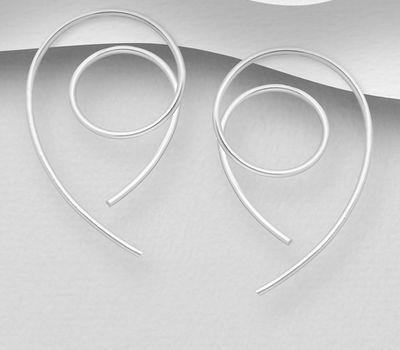 925 Sterling Silver Swirl Push-Back Earrings