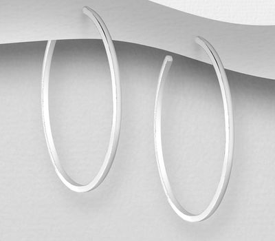 Şəkli böyütmək üçün tiklayın 925 Sterling Silver Matt Push-Back Earrings