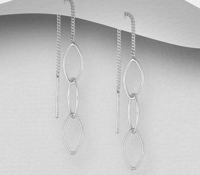 925 Sterling Silver Links Threader Earrings