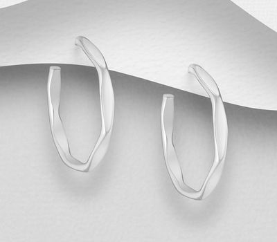 Şəkli böyütmək üçün tiklayın 925 Sterling Silver Circle Push-Back Earrings