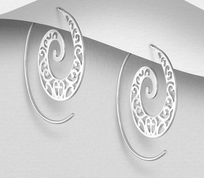 925 Sterling Silver Swirl Earrings