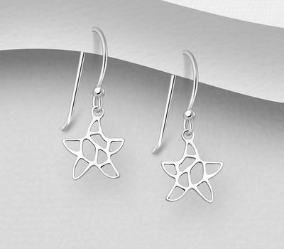 925 Sterling Silver Starfish Hook Earrings