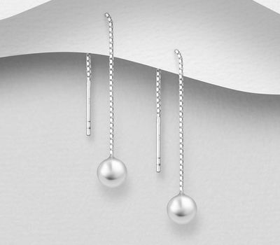 925 Sterling Silver Ball Thread Earrings