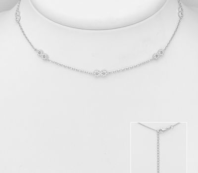 925 Sterling Silver Choker Featuring Infinity Decorated with CZ Simulated Diamonds