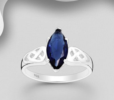 Şəkli böyütmək üçün tiklayın 925 Sterling Silver Marquise Ring, Decorated with CZ Simulated Diamond