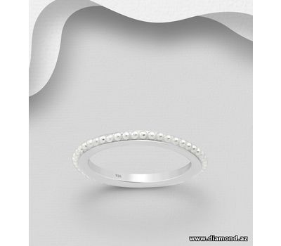Şəkli böyütmək üçün tiklayın 925 Sterling Silver Ring Decorated with Simulated Pearl