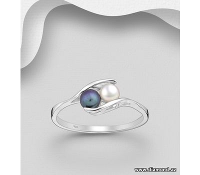 Şəkli böyütmək üçün tiklayın 925 Sterling Silver Ring, Decorated with Freshwater Pearls