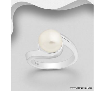 Şəkli böyütmək üçün tiklayın 925 Sterling Silver Ring Decorated with Freshwater Pearl