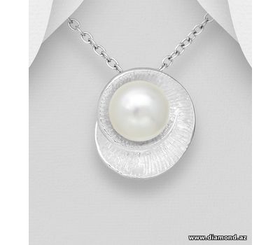 925 Sterling Silver Pendant, Decorated with Freshwater Pearl