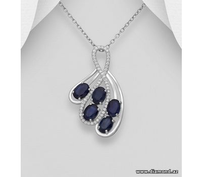 La Preciada - 925 Sterling Silver Pendant, Decorated with Various Gemstones and CZ Simulated Diamonds