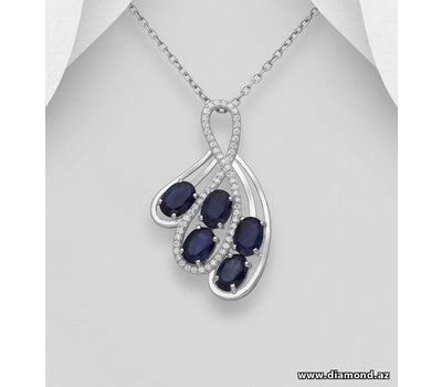 Şəkli böyütmək üçün tiklayın La Preciada - 925 Sterling Silver Pendant, Decorated with Various Gemstones and CZ Simulated Diamonds