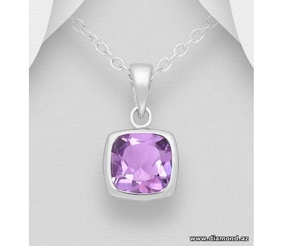 La Preciada - 925 Sterling Silver Solitaire Pendant, Decorated with Gemstones