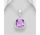 La Preciada - 925 Sterling Silver Solitaire Pendant, Decorated with Gemstones