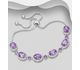 La Preciada - 925 Sterling Silver Halo Adjustable Bracelet, Decorated with Various Gemstones and CZ Simulated Diamonds