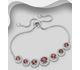 La Preciada - 925 Sterling Silver Halo Adjustable Bracelet, Decorated with Various Gemstones and CZ Simulated Diamonds