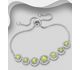 La Preciada - 925 Sterling Silver Halo Adjustable Bracelet, Decorated with Various Gemstones and CZ Simulated Diamonds