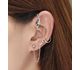 925 Sterling Silver Snake Full Push-Back Ear Cuff, Decorated with CZ Simulated Diamonds