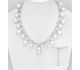 925 Sterling Silver Necklace, Decorated with FreshWater Pearls and CZ Simulated Diamonds