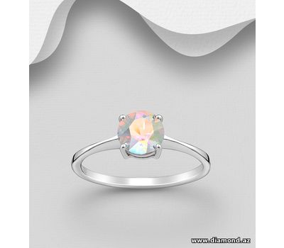 Şəkli böyütmək üçün tiklayın Sparkle by 7K - 925 Sterling Silver Ring, Decorated With Fine Austrian Crystal