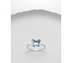 Sparkle by 7K - 925 Sterling Silver Butterfly Ring Decorated with Fine Austrian Crystal