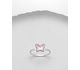Sparkle by 7K - 925 Sterling Silver Butterfly Ring Decorated with Fine Austrian Crystal