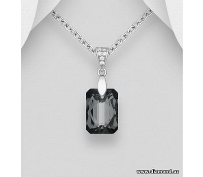 Şəkli böyütmək üçün tiklayın Sparkle by 7K - 925 Sterling Silver Pendant, Decorated with Fine Austrian Crystal and CZ Simulated Diamonds