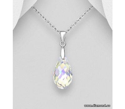 Sparkle by 7K - 925 Sterling Silver Pendant Decorated with Fine Austrian Crystal