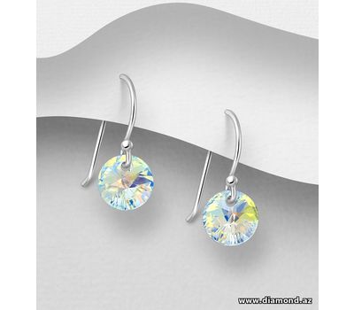 Şəkli böyütmək üçün tiklayın Sparkle by 7K - 925 Sterling Silver Hook Earrings Decorated with Fine Austrian Crystals