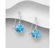 Sparkle by 7K - 925 Sterling Silver Hook Earrings Decorated with Fine Austrian Crystals