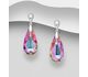 Sparkle by 7K - 925 Sterling Silver Push-Back Earrings Decorated with Fine Austrian Crystals