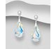 Sparkle by 7K - 925 Sterling Silver Push-Back Earrings Decorated with Fine Austrian Crystals