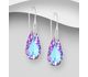 Sparkle by 7K - 925 Sterling Silver Pear-Shaped Hook Earrings Decorated with CZ Simulated Diamonds & Fine Austrian Crystals