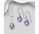 Sparkle by 7K - 925 Sterling Silver Hook Earrings and Pendant Jewelry Set, Decorated with Fine Austrian Crystal