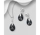 Sparkle by 7K - 925 Sterling Silver Push-Back Earrings and Pendant Jewelry Set, Decorated with Fine Austrian Crystal