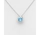 Sparkle by 7K - 925 Sterling Silver Solitaire Necklace Decorated with Fine Austrian Crystal