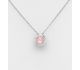 Sparkle by 7K - 925 Sterling Silver Solitaire Necklace Decorated with Fine Austrian Crystal