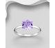 Sparkle by 7K - 925 Sterling Silver Ring Decorated with Fine Austrian Crystal