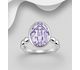 Sparkle by 7K - 925 Sterling Silver Ring Decorated with Fine Austrian Crystal