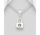 Sparkle by 7K - 925 Sterling Silver Lock Pendant, Decorated with Various Fine Austrian Crystal