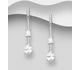 925 Sterling Silver Push-Back Earrings, Decorated with Various Color CZ Simulated Diamonds