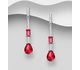 925 Sterling Silver Push-Back Earrings, Decorated with Various Color CZ Simulated Diamonds