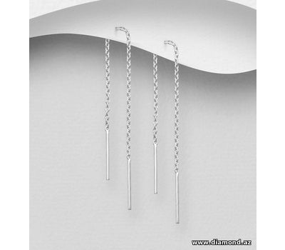 925 Sterling Silver Thread Earrings