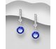 Sparkle by 7K - 925 Sterling Silver Push-Back Earrings Decorated with CZ Simulated Diamonds and Fine Austrian Crystals