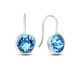 Sparkle by 7K - 925 Sterling Silver Solitaire Hook Earrings Decorated with Fine Austrian Crystals
