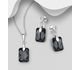 Sparkle by 7K - 925 Sterling Silver Push-Back Earrings and Pendant Jewelry Set, Decorated with Fine Austrian Crystal