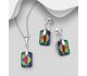 Sparkle by 7K - 925 Sterling Silver Push-Back Earrings and Pendant Jewelry Set, Decorated with Fine Austrian Crystal