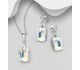 Sparkle by 7K - 925 Sterling Silver Push-Back Earrings and Pendant Jewelry Set, Decorated with Fine Austrian Crystal