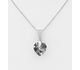 Sparkle by 7K - 925 Sterling Silver Heart Necklace Decorated with CZ Simulated Diamonds and Fine Austrian Crystal