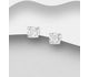 Sparkle by 7K - 925 Sterling Silver Push-Back Earrings, Decorated with Fine Austrian Crystal