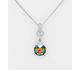 Sparkle by 7K - 925 Sterling Silver Necklace, Decorated with CZ Simulated Diamonds and Fine Austrian Crystal